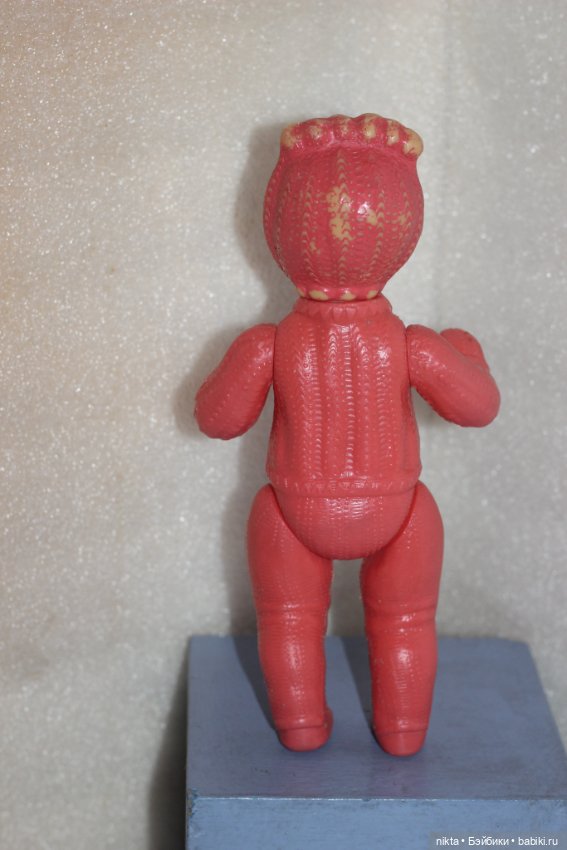 Кукла СССР * Девочка в вязанном костюме, лыжница * 25 см * Редкая * Пластик (фото 4)