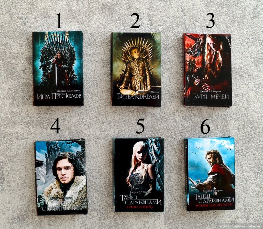 Книги серии "Игра Престолов" в масштабе 1:6 (фото 2)