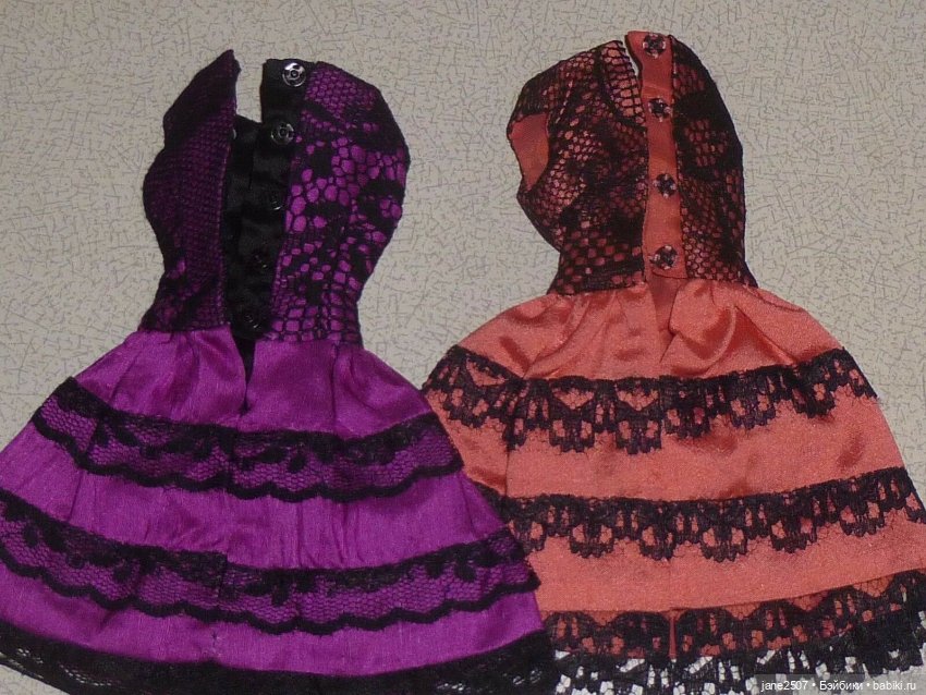 Два платья Handmade OOAK на подкладке для Nu Face, Poppy Parker, Barbie, кукол 12 дюймов (фото 4)