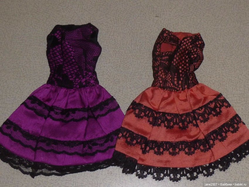 Два платья Handmade OOAK на подкладке для Nu Face, Poppy Parker, Barbie, кукол 12 дюймов
