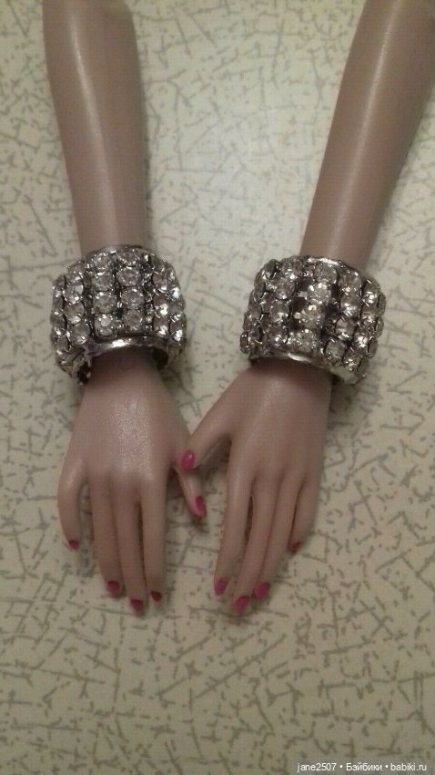 Украшения для Fashion royalty, Nu Face, Poppy Parker - браслеты OOAK (2 шт), горный хрусталь (фото 2)