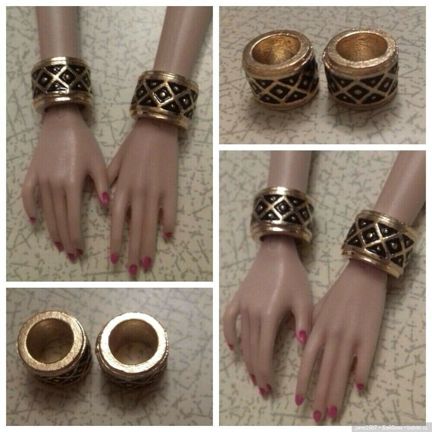 Украшения для Fashion royalty, Nu Face, Poppy Parker - браслеты металлические 8 шт (4 цвета) (фото 3)