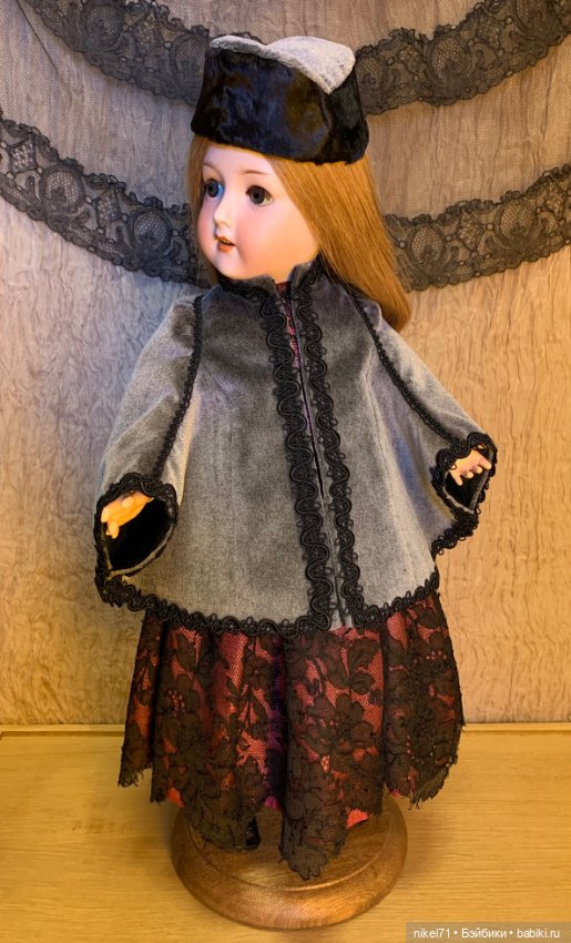 Пальто и шляпка для антикварной куклы (фото 5)