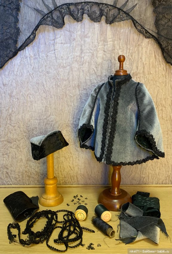 Пальто и шляпка для антикварной куклы (фото 8)