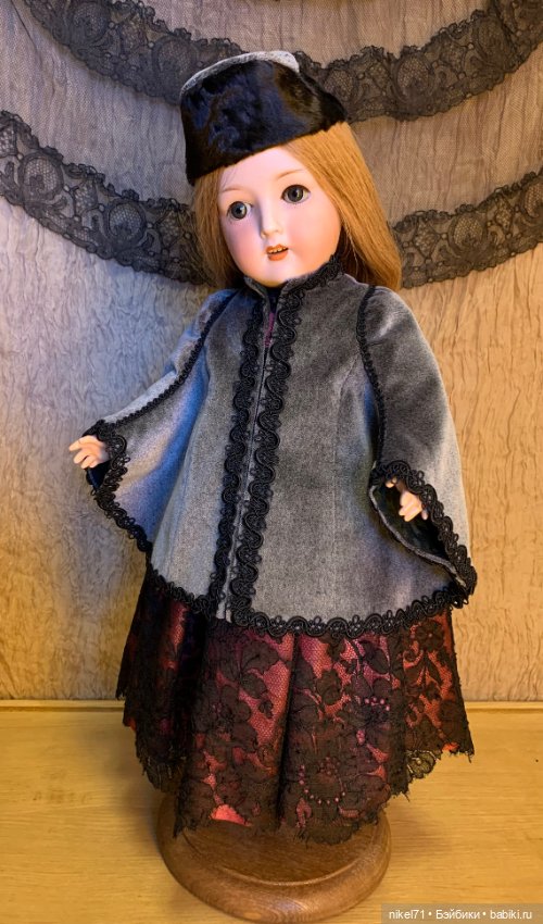 Пальто и шляпка для антикварной куклы (фото 3)