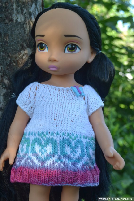 Платье и носочки для куклы Дисней. 2 варианта