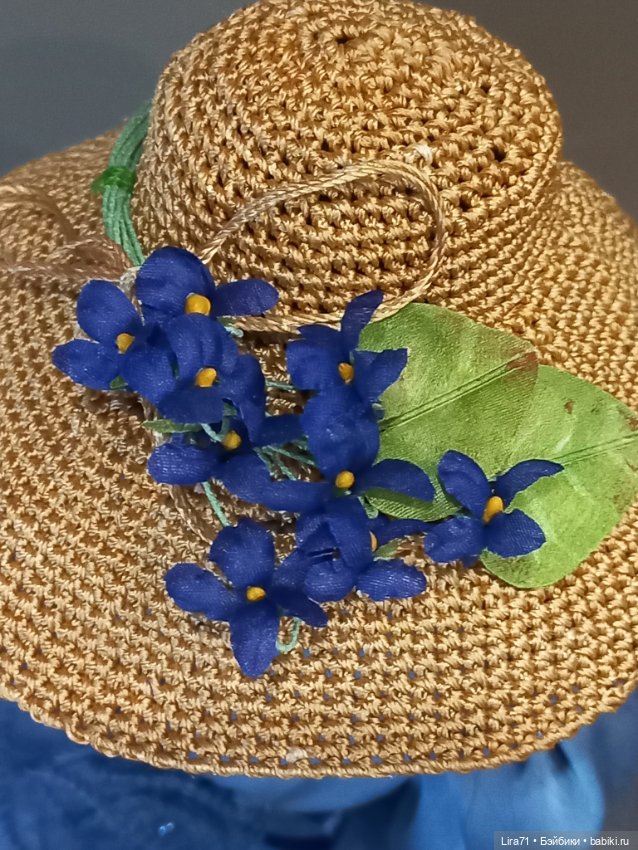 Шляпка с цветами из шелка ручной работы (фото 4)
