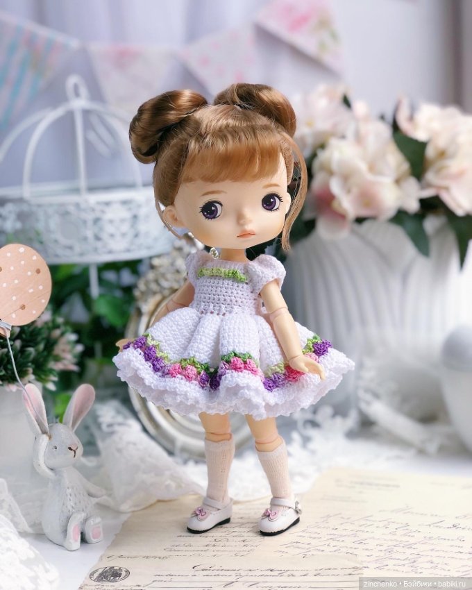 PDF Мастер-Класс по вязанию платья "Первоцветы" для кукол Xiaomi Monst (фото 2)