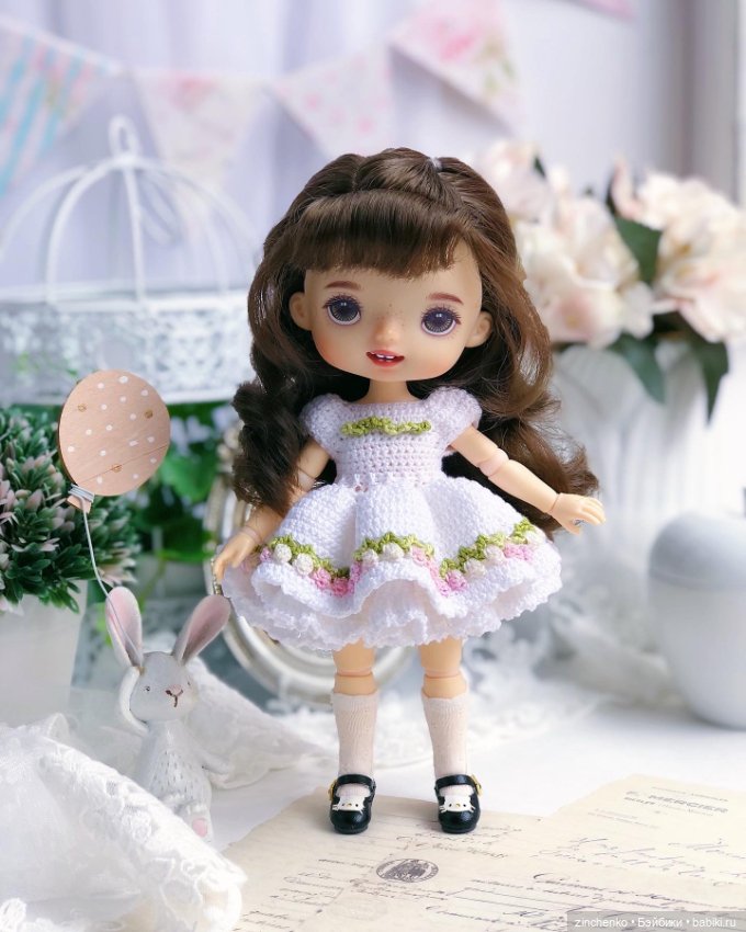 PDF Мастер-Класс по вязанию платья "Первоцветы" для кукол Xiaomi Monst (фото 5)