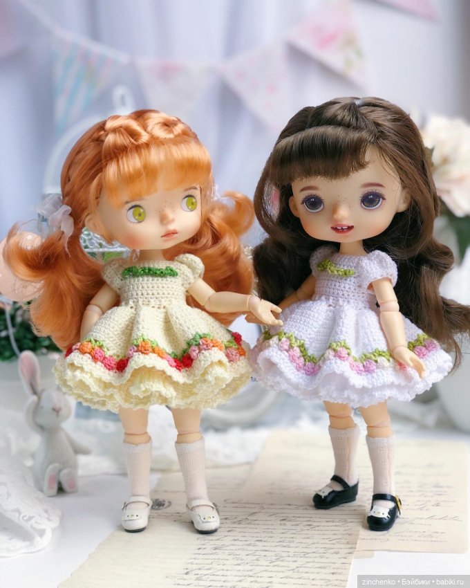 PDF Мастер-Класс по вязанию платья "Первоцветы" для кукол Xiaomi Monst (фото 6)