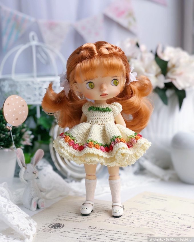PDF Мастер-Класс по вязанию платья "Первоцветы" для кукол Xiaomi Monst (фото 4)