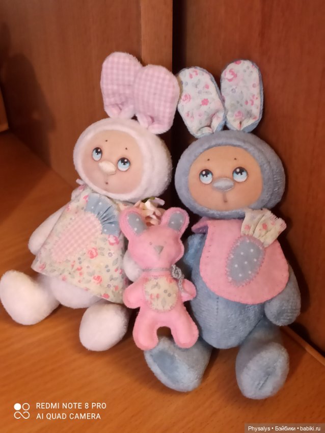 Пара зайчишек — Авторские игрушки