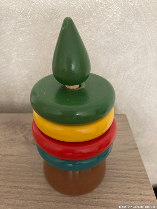 Пирамидка СССР, дерево — Винтажные куклы и игрушки детства (фото 5)