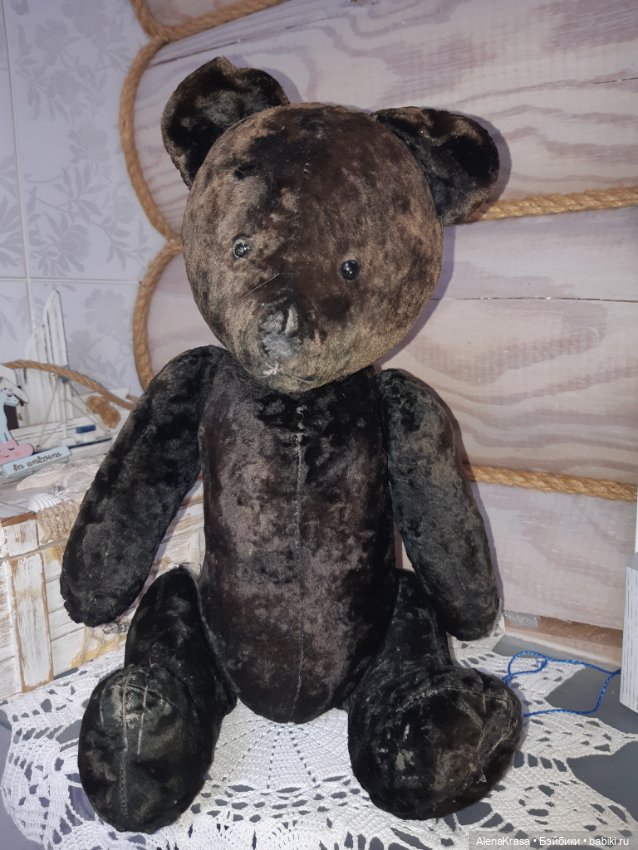 Мишка СССР плюш опилки — Винтажные куклы и игрушки детства (фото 4)