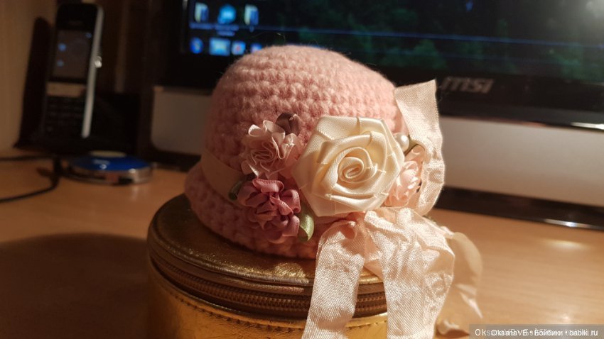 Вязанные шляпки для кукол MSD Kaye Wiggs, автор Silwia Kowalska, USA (фото 4)