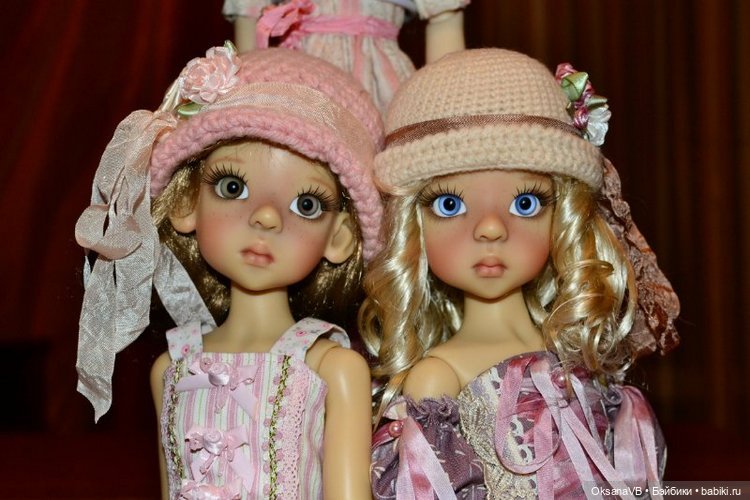 Вязанные шляпки для кукол MSD Kaye Wiggs, автор Silwia Kowalska, USA