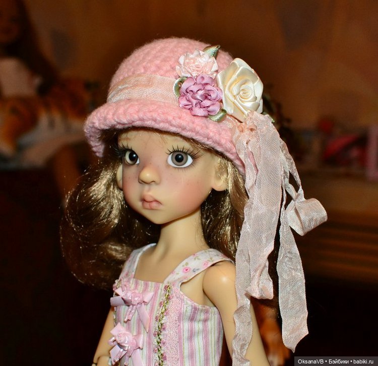 Вязанные шляпки для кукол MSD Kaye Wiggs, автор Silwia Kowalska, USA (фото 3)