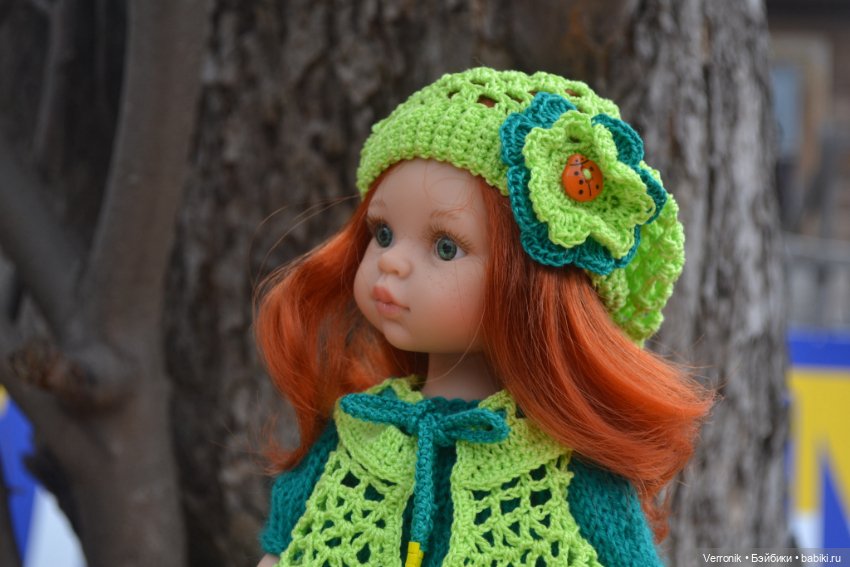 Платье, жилет, берет и гетры для куклы Paola Reina (фото 4)