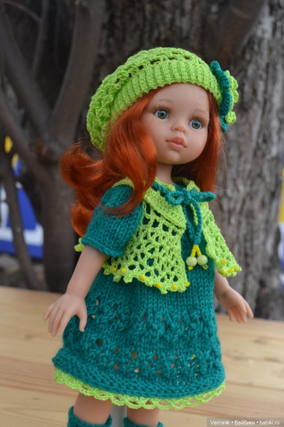 Платье, жилет, берет и гетры для куклы Paola Reina (фото 5)