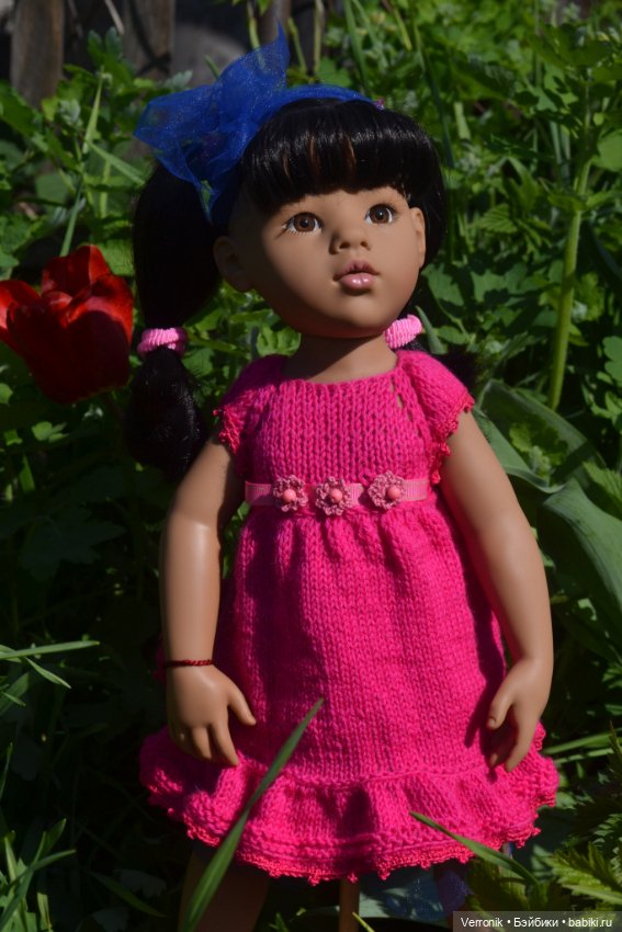 Платье и носочки "Малинка" для куклы Gotz (фото 4)