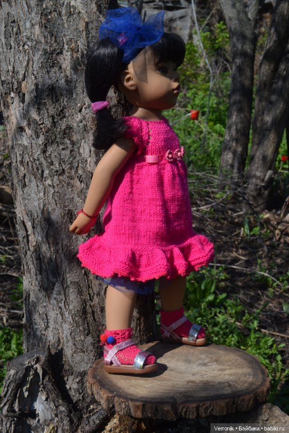 Платье и носочки "Малинка" для куклы Gotz (фото 3)