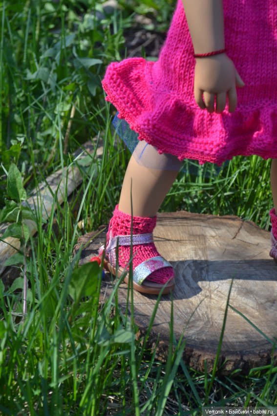 Платье и носочки "Малинка" для куклы Gotz (фото 2)