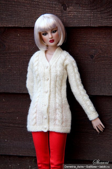 Вязаный кардиган на кукол Тоннер (Tonner) (фото 4)