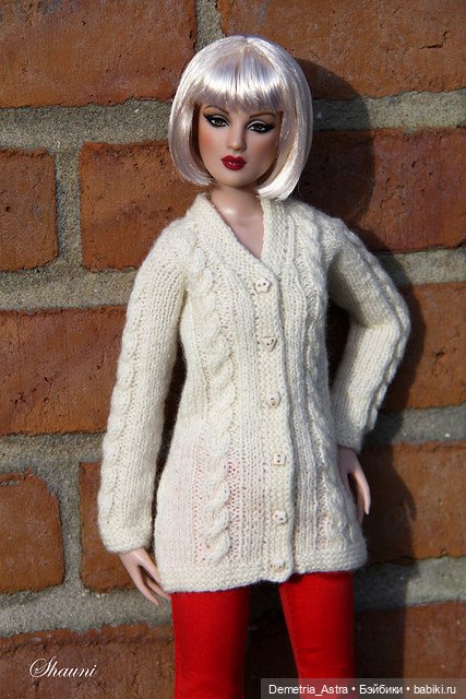 Вязаный кардиган на кукол Тоннер (Tonner) (фото 2)