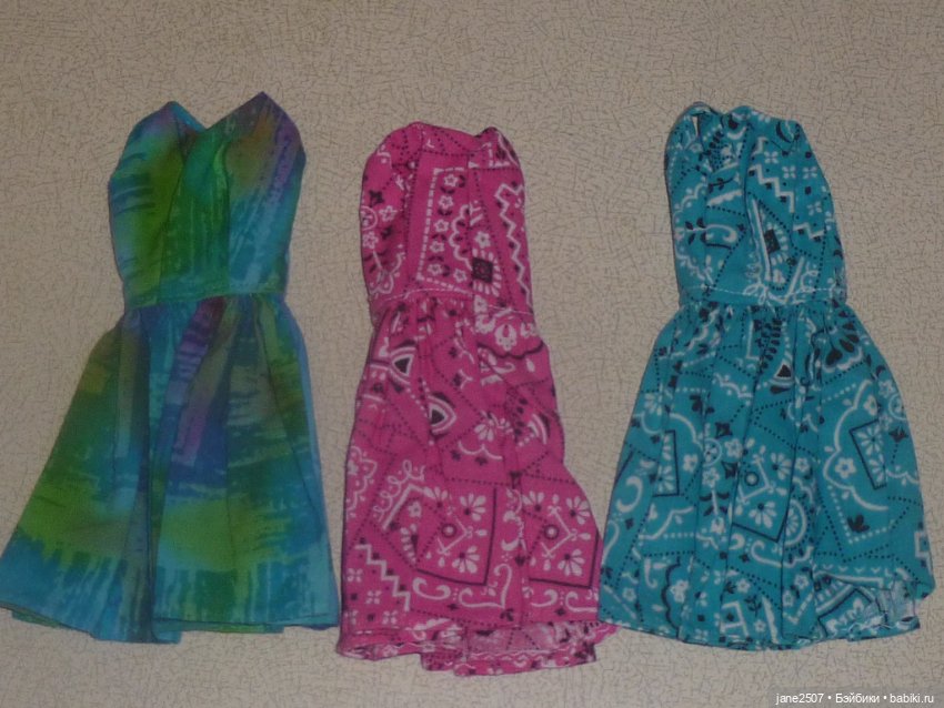Платья Handmade (лот №2) для Барби старого образца, Silkstone, классического тела FR, East 59 (фото 2)