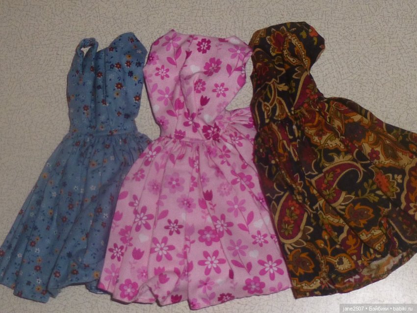 Платья Handmade (лот №4) для Барби старого образца, Silkstone, классического тела FR, East 59 (фото 3)