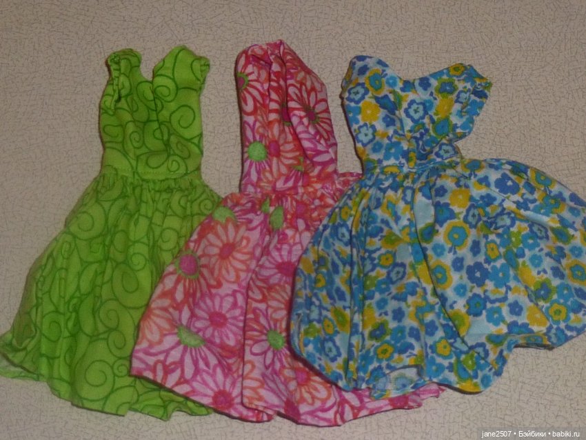 Платья Handmade (лот №5) для Барби старого образца, Silkstone, классического тела FR, East 59 (фото 3)