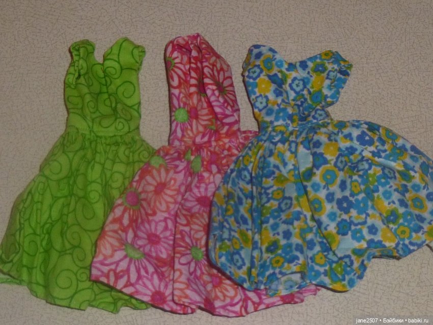 Платья Handmade (лот №5) для Барби старого образца, Silkstone, классического тела FR, East 59 (фото 2)