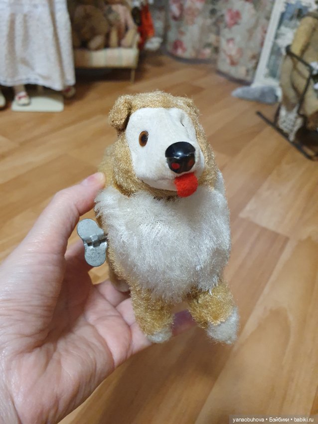 Старинная заводная игрушка собака Колли (фото 3)