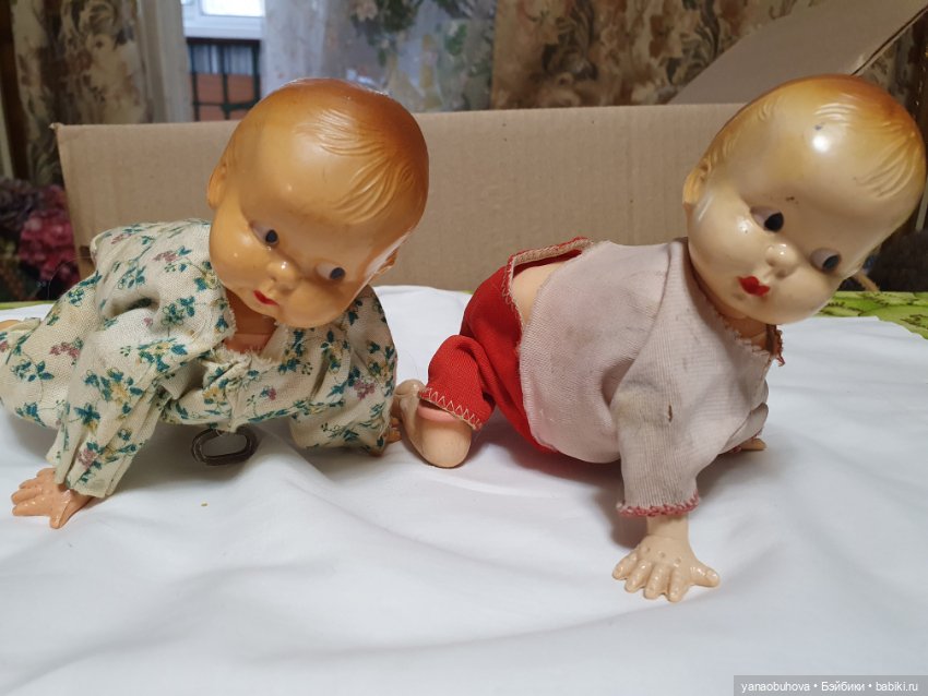 Заводной ползающий пупс №1. США. Винтаж (фото 10)