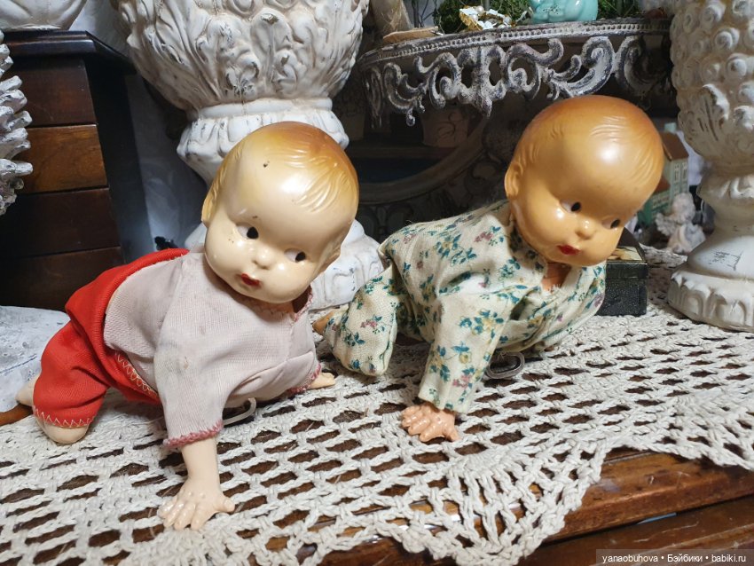 Заводной ползающий пупс №1. США. Винтаж (фото 8)
