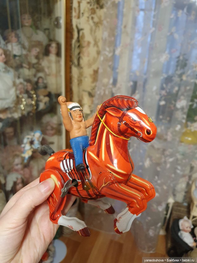 Заводная игрушка индеец. Винтаж (фото 4)