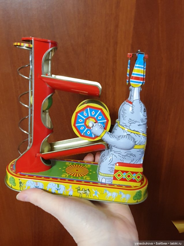 Винтажная заводная игрушка слон (фото 5)