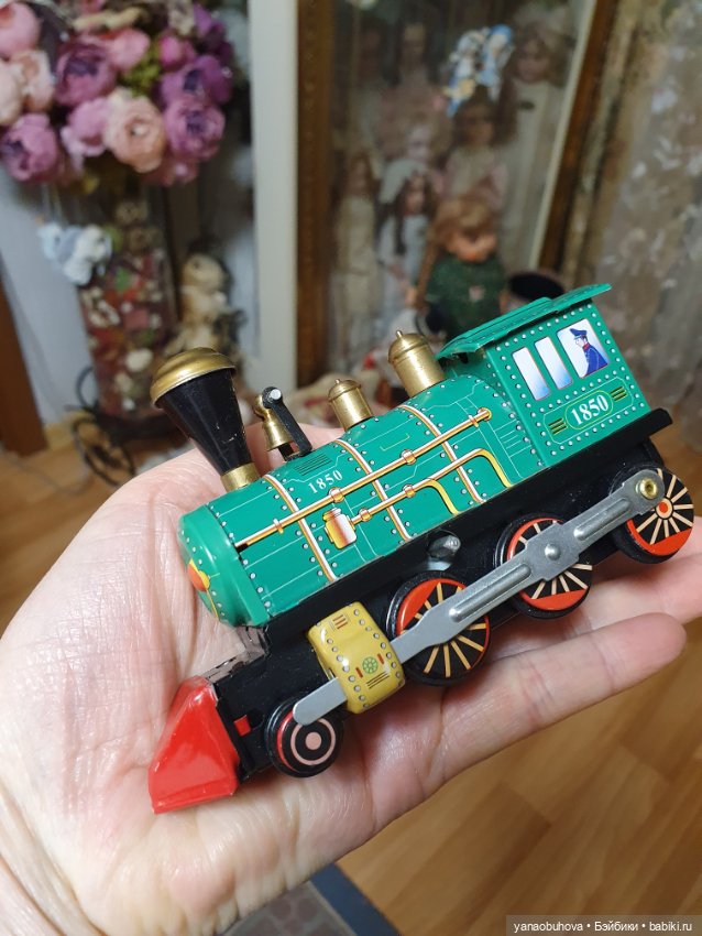 Репро игрушка паровоз. Копия с антикварной. В коробке (фото 3)