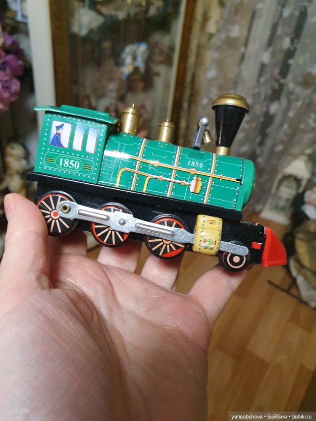 Репро игрушка паровоз. Копия с антикварной. В коробке