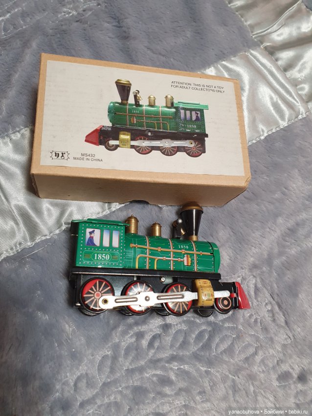 Репро игрушка паровоз. Копия с антикварной. В коробке (фото 4)