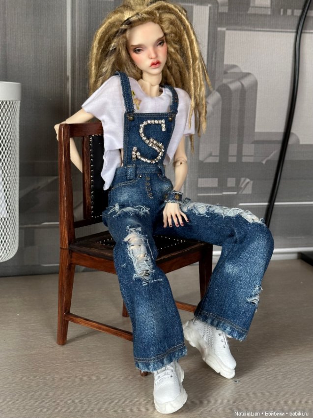 Полукомбинезон /джинсы для Pashapasha mini, Joydolls, MSD (фото 3)