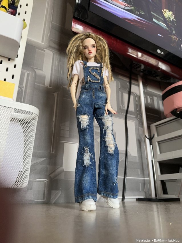 Полукомбинезон /джинсы для Pashapasha mini, Joydolls, MSD (фото 2)