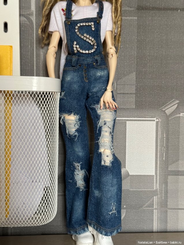Полукомбинезон /джинсы для Pashapasha mini, Joydolls, MSD (фото 4)