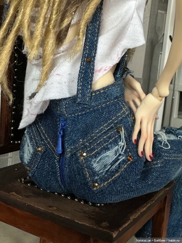 Полукомбинезон /джинсы для Pashapasha mini, Joydolls, MSD (фото 6)
