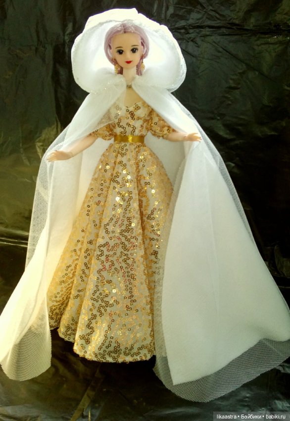 Золотое платье с накидкой для кукол Integrity, Барби,Такара (фото 2)