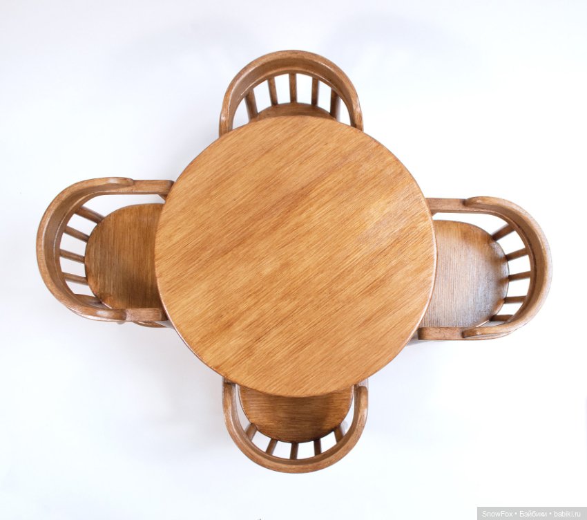 Обеденный круглый стол "Полынь" 1:6 для кукол 28-32 см (Barbie, Momoko, integrity toys, bjd) (фото 2)