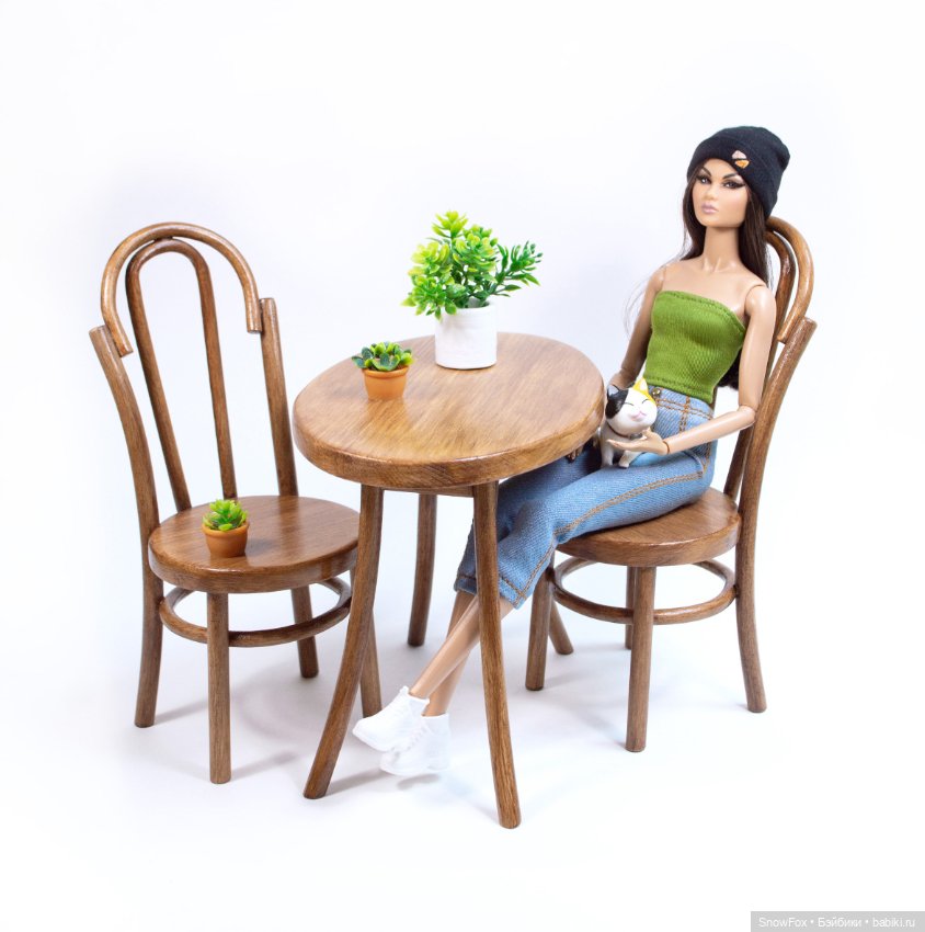 Венский стол "Дуэт" 1:6 для кукол 28-32 см (Barbie, Momoko, bjd) (фото 2)