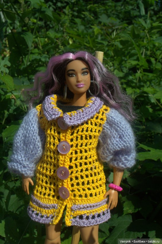 Кардиган- пальто для Барби. Шляпка в подарок (фото 4)