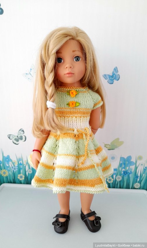 Вязаные платья для кукол Готц 50 см (фото 3)