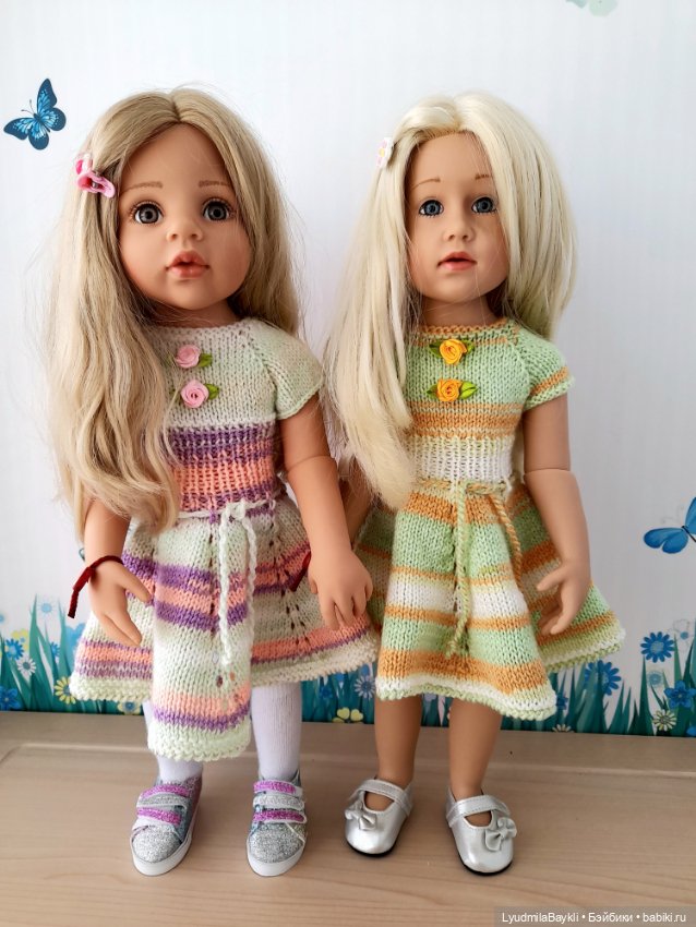 Вязаные платья для кукол Готц 50 см (фото 2)